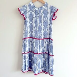 THML Boho Floral Tiered Flutter Cap Sleeves Dress Small